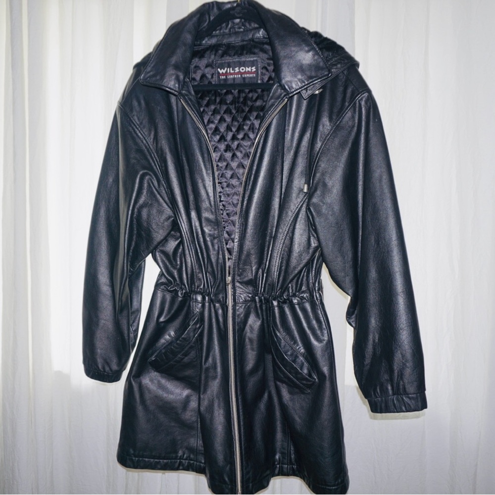 Wilson Women's Elegant Black Leather Coat